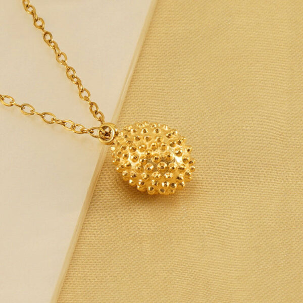 2c4d1bc8983741d780c94dc6d62c8237 Wholesale Stainless Steel 18k Gold Plated Durian Necklace Titanium Steel
