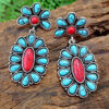 Wholesale Antique Silver Turquoise Metal Earrings