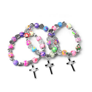 Wholesale Colorful Polymer Clay Cross Bracelet