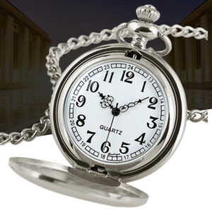 Wholesale Classic Black Reversible Vintage Quartz Pocket Watch
