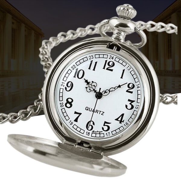 Wholesale Classic Black Reversible Vintage Quartz Pocket Watch