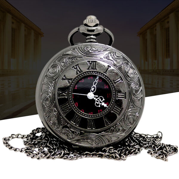 Wholesale Roman Numeral Double Display Men's Alloy Retro Necklace Pocket Watch