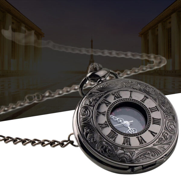 Wholesale Roman Numeral Double Display Men's Alloy Retro Necklace Pocket Watch
