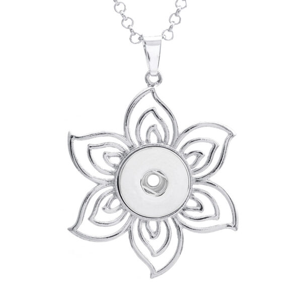 3093085413_1021581364-1 Wholesale DIY Snap Necklace Alloy Purple Gold Flower Pendant