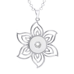 3093085413_1021581364 Wholesale DIY Snap Necklace Alloy Purple Gold Flower Pendant