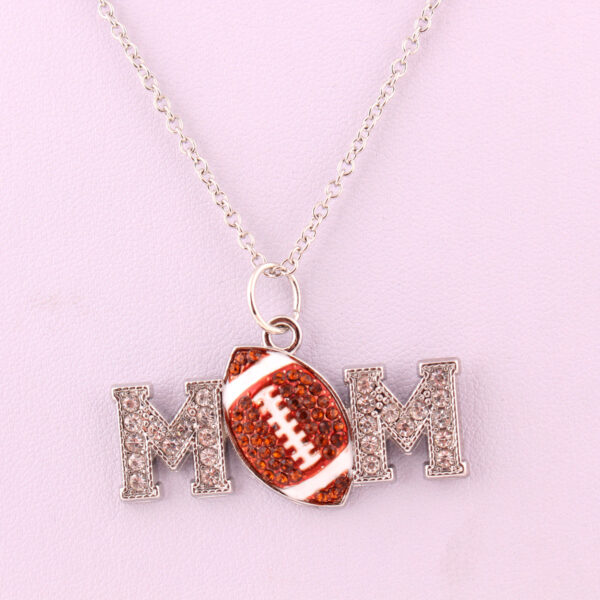 Wholesale Mother's Day Rugby Letter Crystal Necklace
