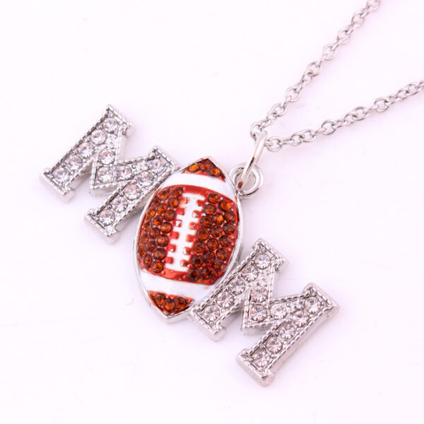 Wholesale Mother's Day Rugby Letter Crystal Necklace