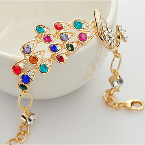 3126442074_664114713 Wholesale Alloy Colorful Peacock Bracelet