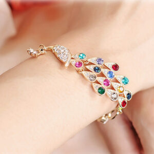 3128823785_664114713 Wholesale Alloy Colorful Peacock Bracelet