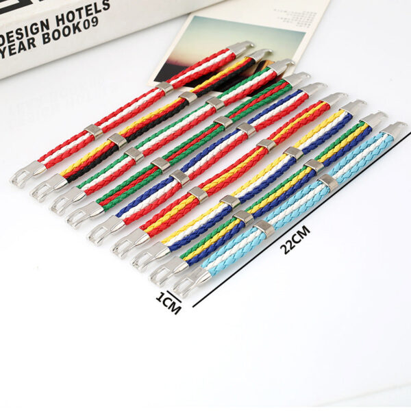 3153079906_2118088041 Wholesale Woven Flag Flag Colors Leather Bracelet