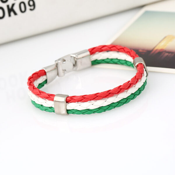 3153524902_2118088041 Wholesale Woven Flag Flag Colors Leather Bracelet