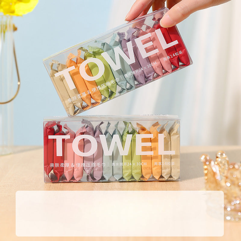 Wholesale Pure Cotton Dissable Travel Individual Boxed Face Towels
