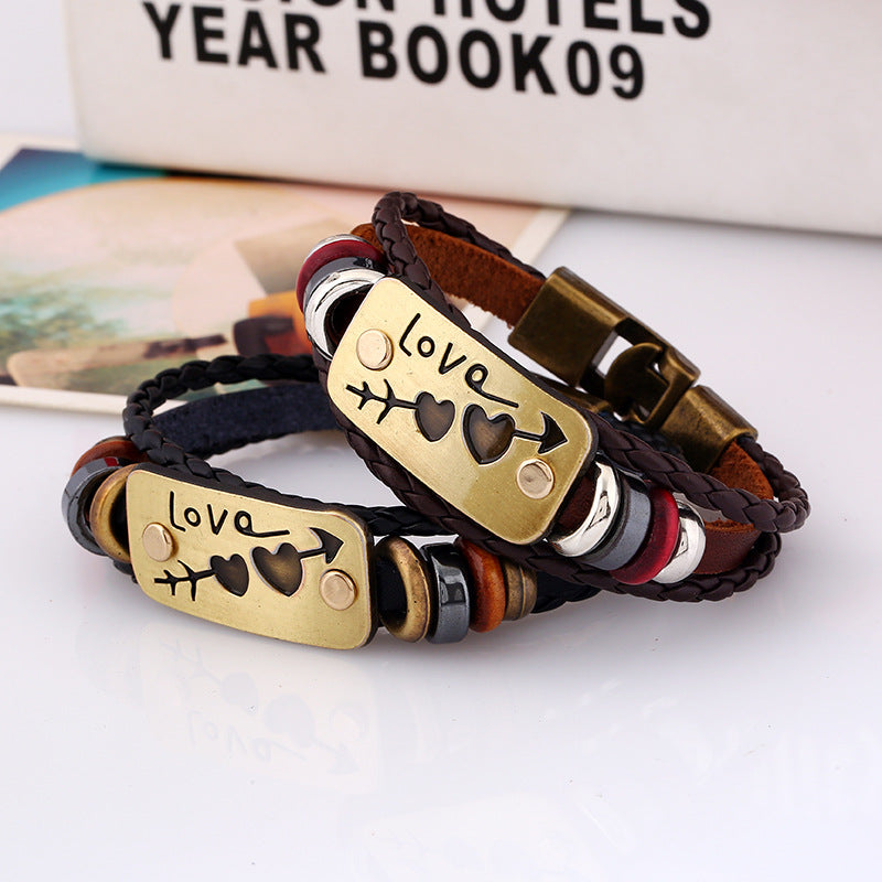 Wholesale Valentine's Day Cole Leather Bracelet