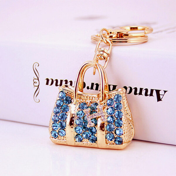 Wholesale Rhinestone Crystal Handbag Zinc Alloy Keychain
