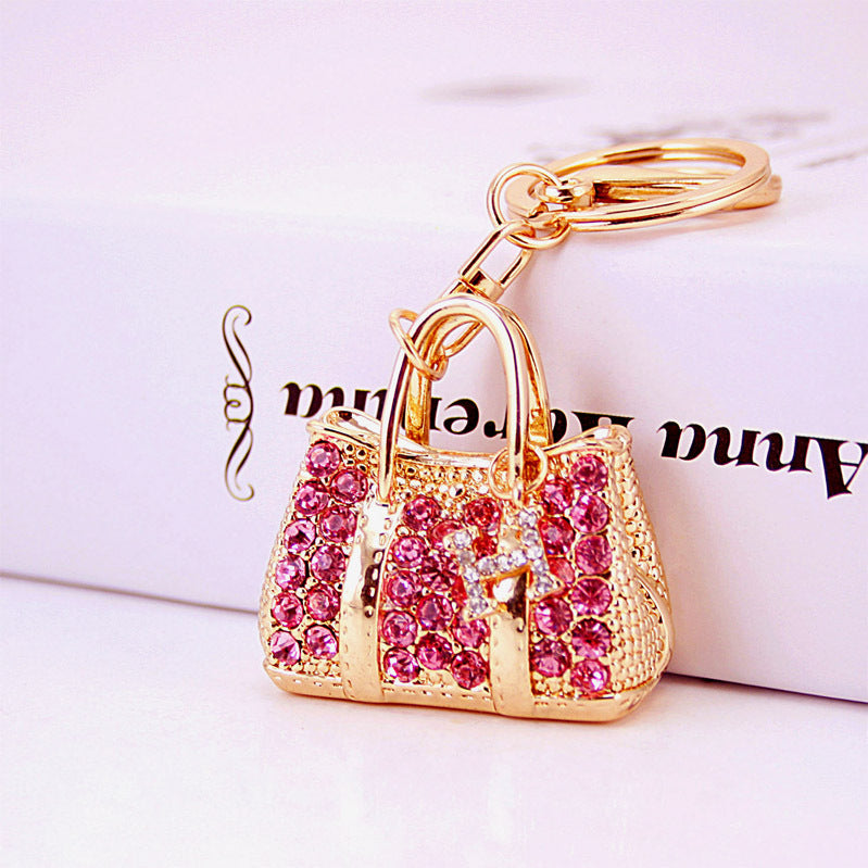 Wholesale Rhinestone Crystal Handbag Zinc Alloy Keychain