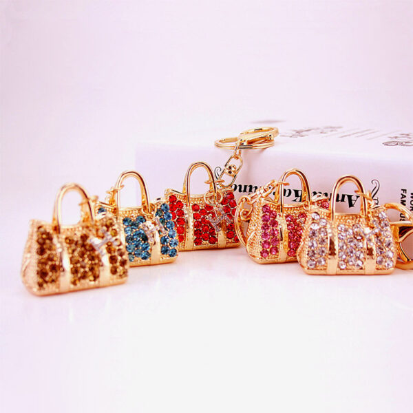 Wholesale Rhinestone Crystal Handbag Zinc Alloy Keychain
