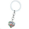 Wholesale Mother's Day Alloy Heart Inlaid Diamond Engraved Keychains