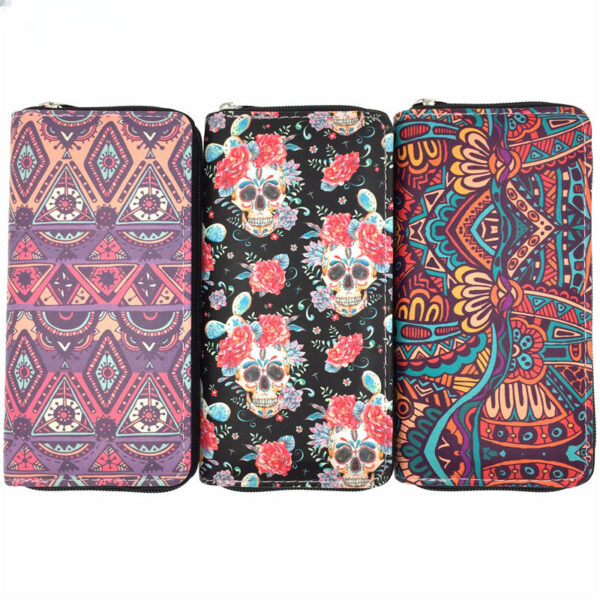 Wholesale Halloween Skull Mexican Wind PU Wallet