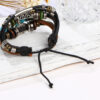 Wholesale Devil Eye Beaded Multilayer Leather Bracelet