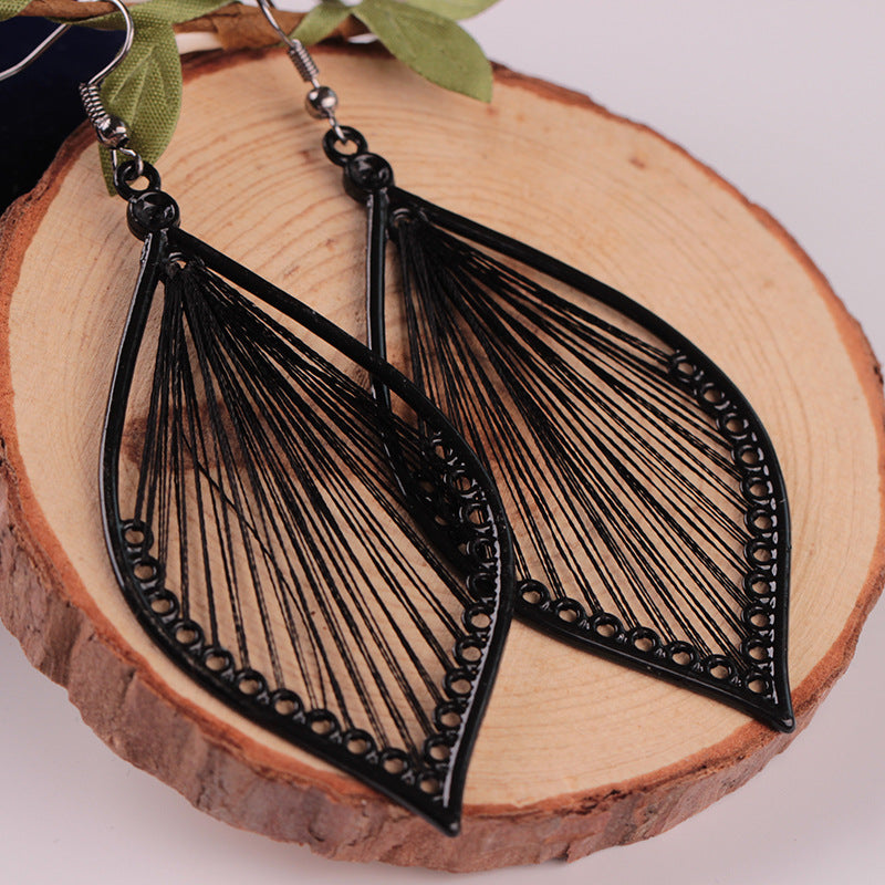 Wholesale Bohemian Leaf Alloy Earrings