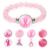 Wholesale Beaded Pink Ribbon Caring for Women's Breast Blossoming Crystal Colored Bracelet