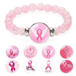 33b4549955f2faece1ae9ddeb6733903 Wholesale Beaded Pink Ribbon Caring for Women's Breast Blossoming Crystal Colored Bracelet