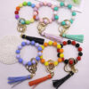 Wholesale Colorful Silicone Beads Diamond Ring Bracelet Keychain