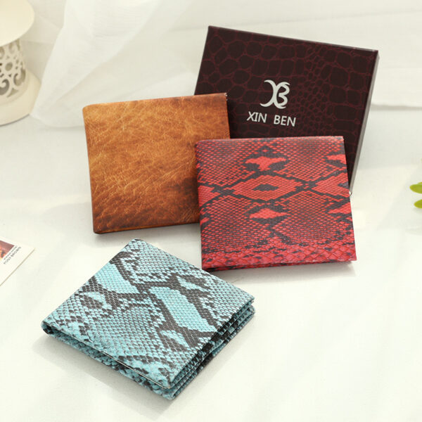 Wholesale Retro Creative Printed Men's Short PU Leather Wallet