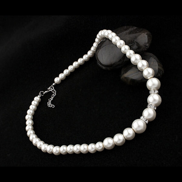 3431130177_2103299325 Wholesale Diamond Pearl Necklace Earrings Bracelet Three-Piece Set