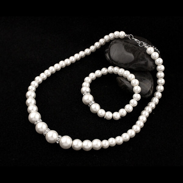 3431133183_2103299325 Wholesale Diamond Pearl Necklace Earrings Bracelet Three-Piece Set