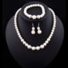 3431437968_2103299325 Wholesale Diamond Pearl Necklace Earrings Bracelet Three-Piece Set