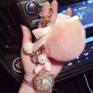 3492384724_213407225 Wholesale Rex Rabbit Fur Tassel Plush Keychains