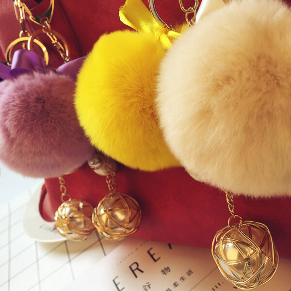 Wholesale Rex Rabbit Fur Tassel Plush Keychains