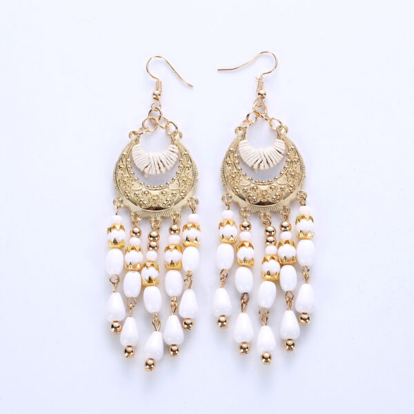 3511409735_173885876 Wholesale Tassel Alloy Drop Earrings