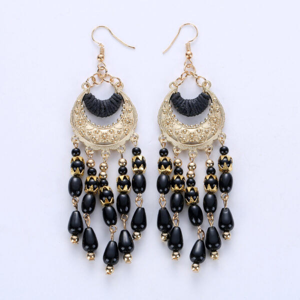 3513621556_173885876 Wholesale Tassel Alloy Drop Earrings