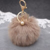 Wholesale Pearl 8cm Fur Ball Keychain