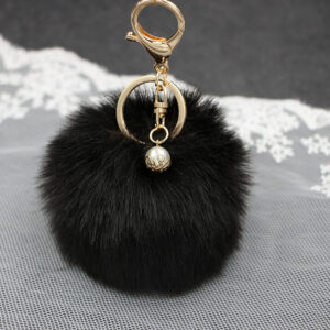 Black / (Gold single plant) imitation rabbit hair -8cm