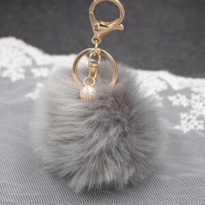 Grey / (Gold single plant) imitation rabbit hair -8cm
