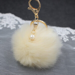 Beige / (Gold single plant) imitation rabbit hair -8cm