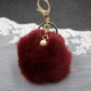 Burgundy / (Gold single plant) imitation rabbit hair -8cm