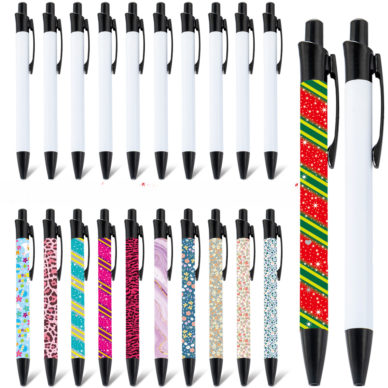 Wholesale New DIY Blank Sublimation Coating Pen Metal Push Aluminum Rod Ballint Pen