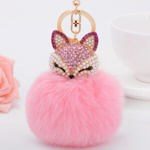 Ali Rose Red + fur ball Pink / Full length 16cm pendant 10x8cm