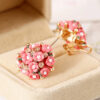 Wholesale Rose Flower Rhinestone Ear Studs