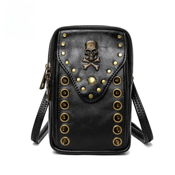 Wholesale PU Skull Head Rivet Mobile Phone Bags