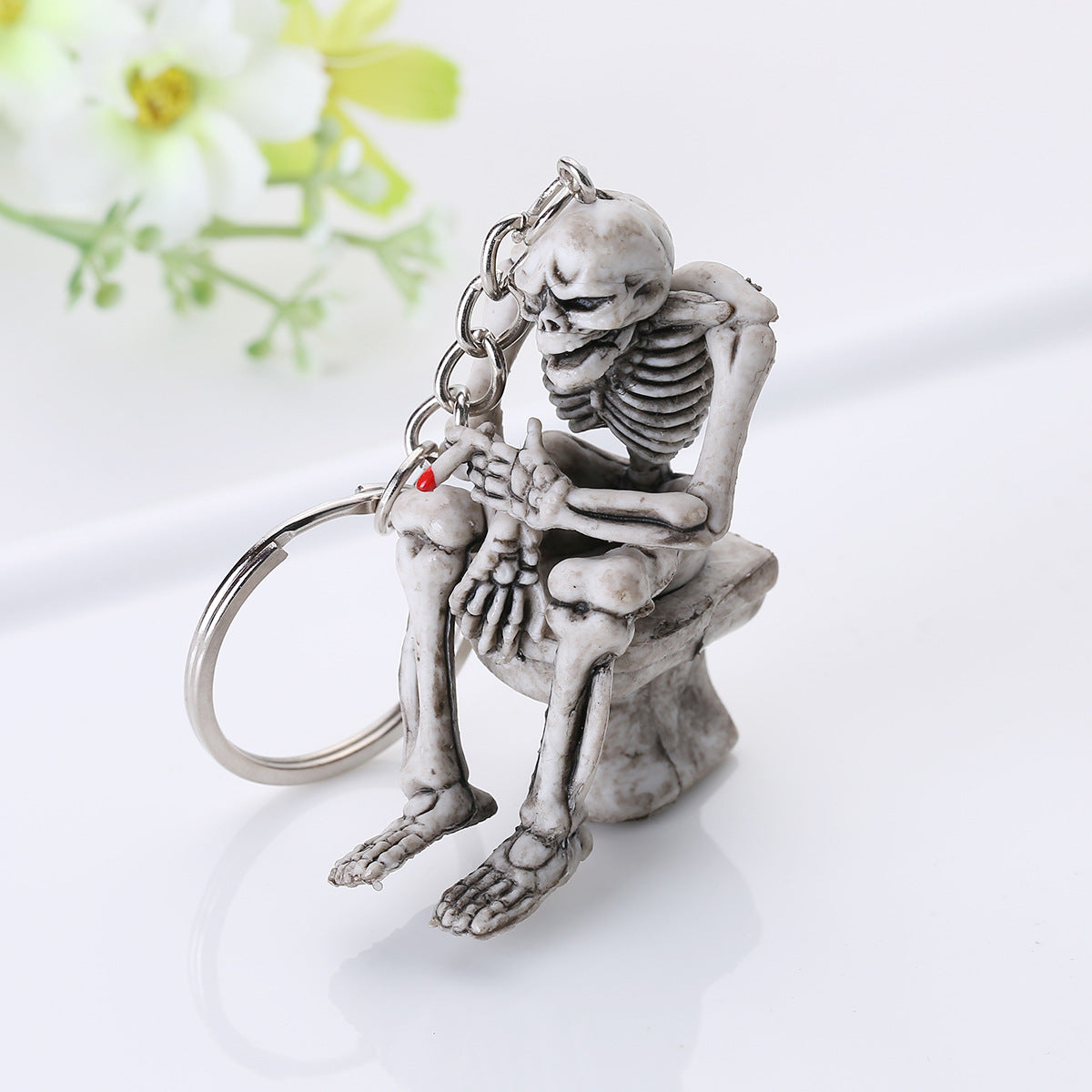 Wholesale Rubber Skull Keychain