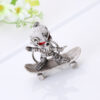 Wholesale Rubber Skateboard Skull Keychain