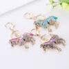 Wholesale Colorful Horse Diamond Metal Keychain