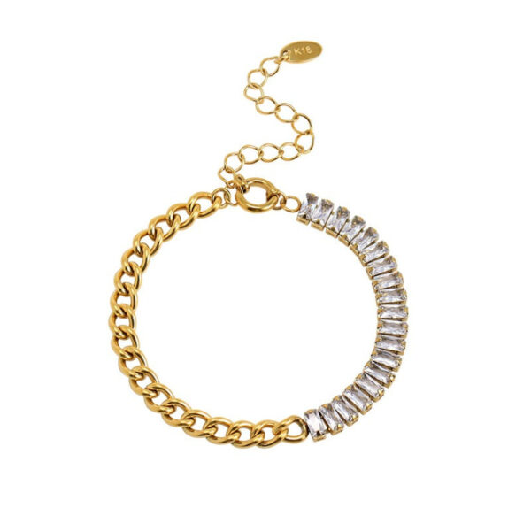 Wholesale Hip Hop Micropaved Single Row Cubic Zirconia Bracelet