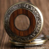 Wholesale Vintage Wooden Circle Skeleton Vintage Roman Numeral Manual Mechanical Alloy Pocket Watch