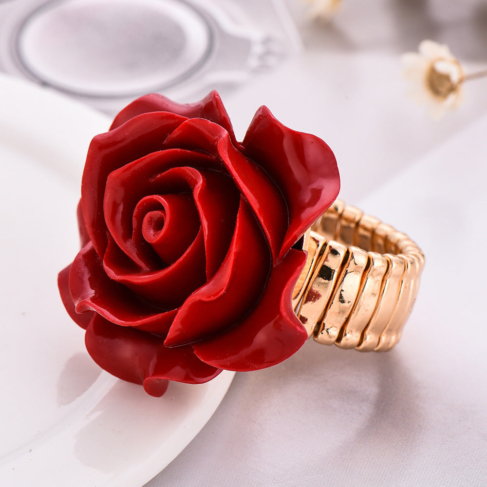 Wholesale of Red Rose Copper Rings